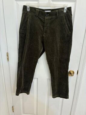 Women's Wide-Leg Corduroy Pants in Dark Olive